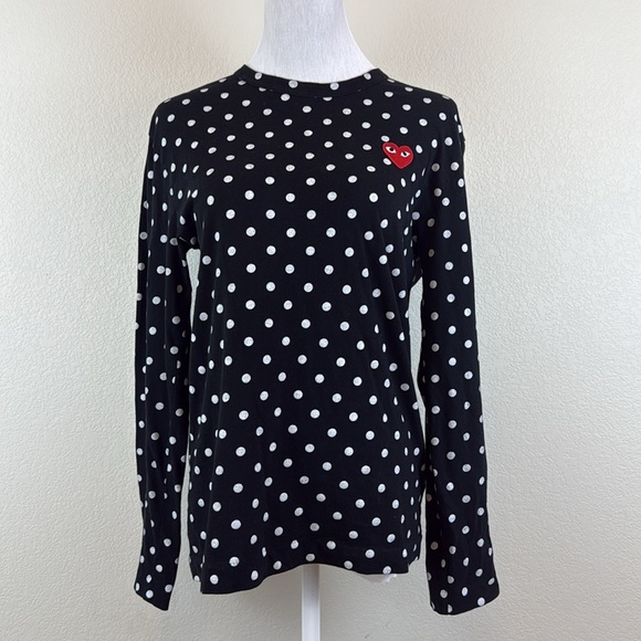 Comme des Garcons Black Shirt with White Polka Dots Size Medium - Picture 2 of 10